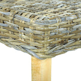 NNEVL Bench 110 cm Natural Kubu Rattan and Solid Mango Wood