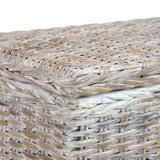 NNEVL Storage Box 120 cm White Kubu Rattan and Solid Mango Wood