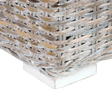 NNEVL Storage Box 120 cm White Kubu Rattan and Solid Mango Wood