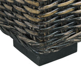 NNEVL Storage Box 120 cm Black Kubu Rattan and Solid Mango Wood