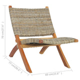 NNEVL Relaxing Chair Natural Kubu Rattan and Solid Mahogany Wood