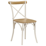 NNEVL Cross Chairs 4 pcs White Solid Mango Wood