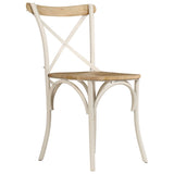 NNEVL Cross Chairs 4 pcs White Solid Mango Wood