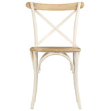 NNEVL Cross Chairs 4 pcs White Solid Mango Wood