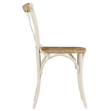 NNEVL Cross Chairs 4 pcs White Solid Mango Wood