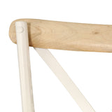NNEVL Cross Chairs 4 pcs White Solid Mango Wood