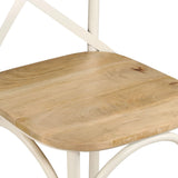 NNEVL Cross Chairs 4 pcs White Solid Mango Wood