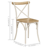NNEVL Cross Chairs 6 pcs White Solid Mango Wood