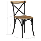 NNEVL Cross Chairs 4 pcs Black Solid Mango Wood