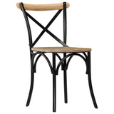 NNEVL Cross Chairs 4 pcs Black Solid Mango Wood