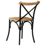 NNEVL Cross Chairs 4 pcs Black Solid Mango Wood