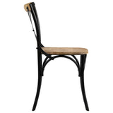 NNEVL Cross Chairs 4 pcs Black Solid Mango Wood