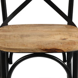 NNEVL Cross Chairs 4 pcs Black Solid Mango Wood