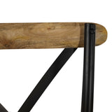 NNEVL Cross Chairs 4 pcs Black Solid Mango Wood