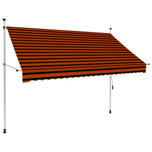 NNEVL Manual Retractable Awning 250 cm Orange and Brown