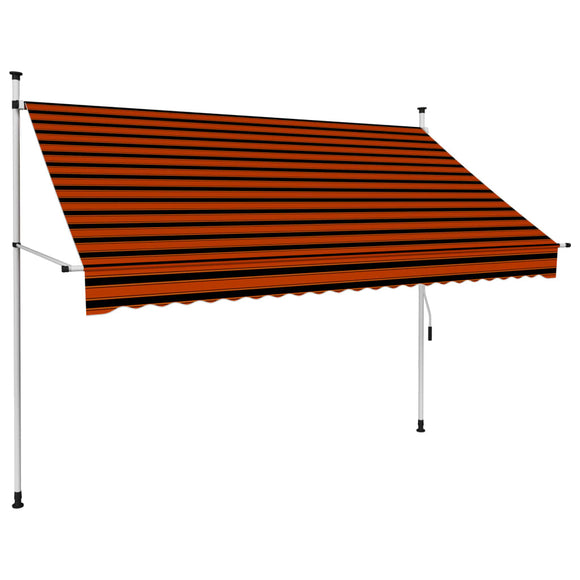 NNEVL Manual Retractable Awning 250 cm Orange and Brown