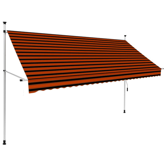 NNEVL Manual Retractable Awning 300 cm Orange and Brown