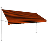 NNEVL Manual Retractable Awning 350 cm Orange and Brown