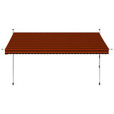 NNEVL Manual Retractable Awning 350 cm Orange and Brown