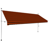 NNEVL Manual Retractable Awning 400 cm Orange and Brown
