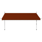 NNEVL Manual Retractable Awning 400 cm Orange and Brown