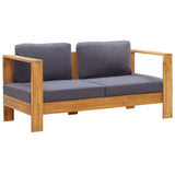 NNEVL Garden Sofa Bench with Cushions 140 cm Solid Acacia Wood Grey