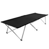 NNEVL Camping Bed 206x75x45 cm XXL Black