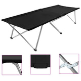 NNEVL Camping Bed 206x75x45 cm XXL Black