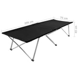NNEVL Camping Bed 206x75x45 cm XXL Black