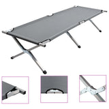 NNEVL Camping Bed 190x74x47 cm XL Grey