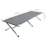 NNEVL Camping Bed 210x80x48 cm XXL Grey