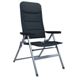NNEVL Reclining Garden Chairs 2 pcs Aluminium Black