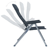 NNEVL Reclining Garden Chairs 2 pcs Aluminium Grey