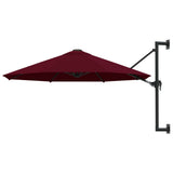 NNEVL Wall-Mounted Parasol with Metal Pole 300 cm Burgundy