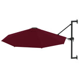 NNEVL Wall-Mounted Parasol with Metal Pole 300 cm Burgundy