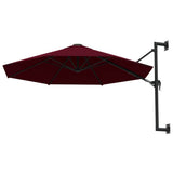 NNEVL Wall-Mounted Parasol with Metal Pole 300 cm Burgundy