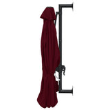 NNEVL Wall-Mounted Parasol with Metal Pole 300 cm Burgundy