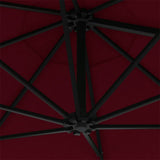 NNEVL Wall-Mounted Parasol with Metal Pole 300 cm Burgundy