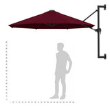 NNEVL Wall-Mounted Parasol with Metal Pole 300 cm Burgundy