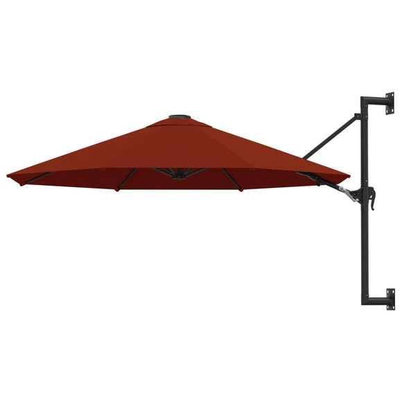 NNEVL Wall-Mounted Parasol with Metal Pole 300 cm Terracotta