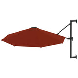 NNEVL Wall-Mounted Parasol with Metal Pole 300 cm Terracotta