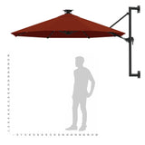 NNEVL Wall-Mounted Parasol with Metal Pole 300 cm Terracotta