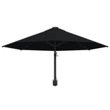 NNEVL Wall-Mounted Parasol with Metal Pole 300 cm Black