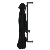 NNEVL Wall-Mounted Parasol with Metal Pole 300 cm Black