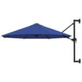NNEVL Wall-Mounted Parasol with Metal Pole 300 cm Blue