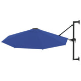 NNEVL Wall-Mounted Parasol with Metal Pole 300 cm Blue