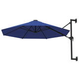NNEVL Wall-Mounted Parasol with Metal Pole 300 cm Blue