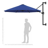 NNEVL Wall-Mounted Parasol with Metal Pole 300 cm Blue