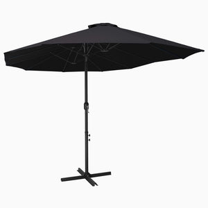 NNEVL Outdoor Parasol with Aluminium Pole 460x270 cm Black