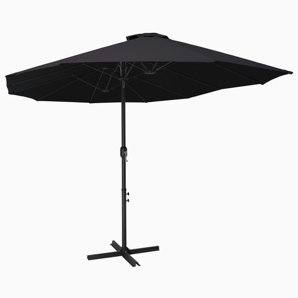 NNEVL Outdoor Parasol with Aluminium Pole 460x270 cm Black